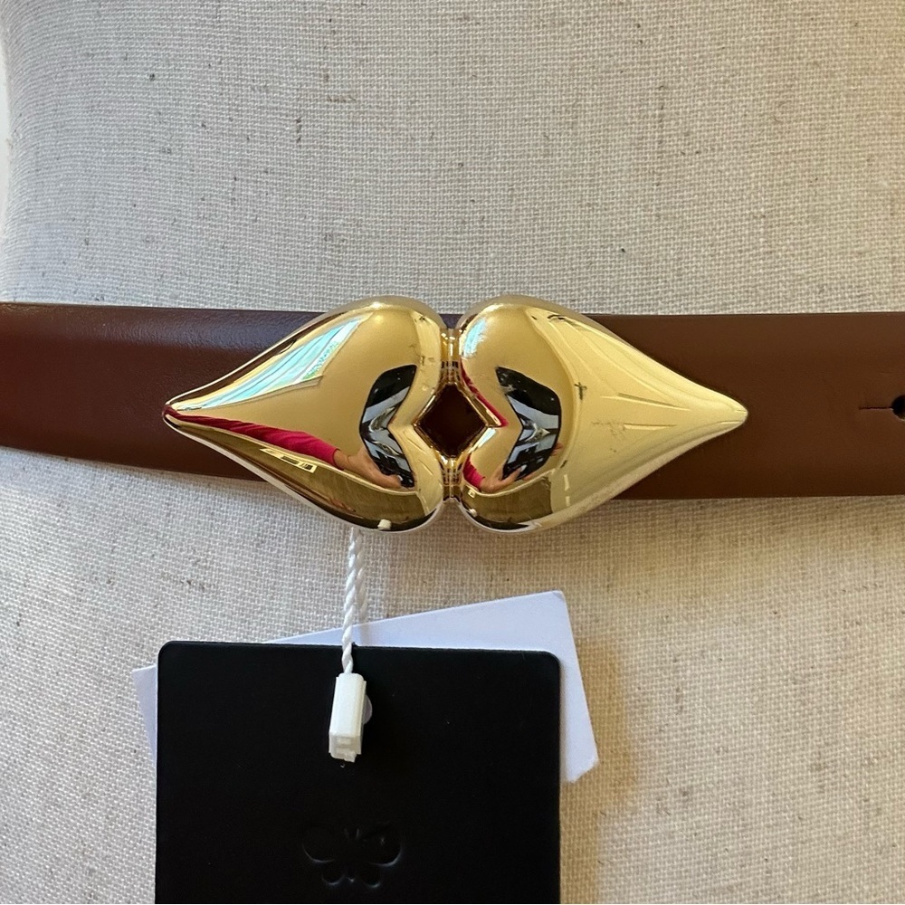 Weekend Max Mara "From Lily With Love" NWOT Leather Double Heart Belt S/M Spring - Picture 13 of 16